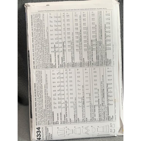 Simplicity 4334 Sewing Pattern For Misses' Tops & Skirts Sizes 14-22 Uncut - Picture 2 of 2